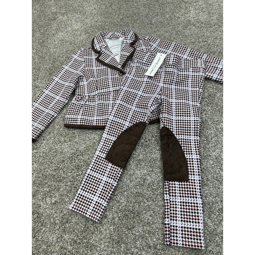New Janie & Jack Equestrian Inspired Riding Girls Houndstooth Set Size 3 #0175